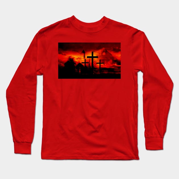 Jesus And The Thief On A Cross - Christian Long Sleeve T-Shirt by ChristianShirtsStudios